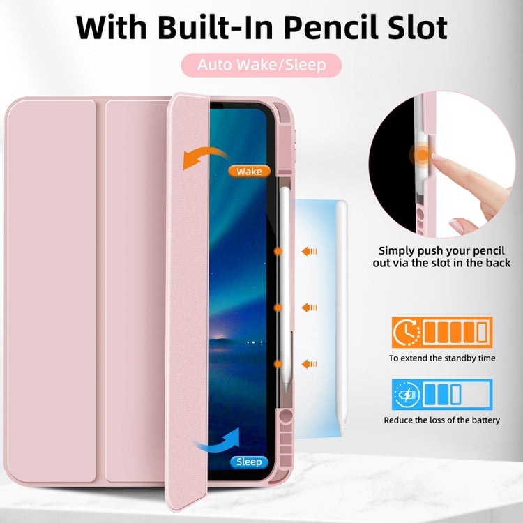 For iPad Pro 12.9 3-fold TPU Smart Leather Tablet Case with Pen Slot