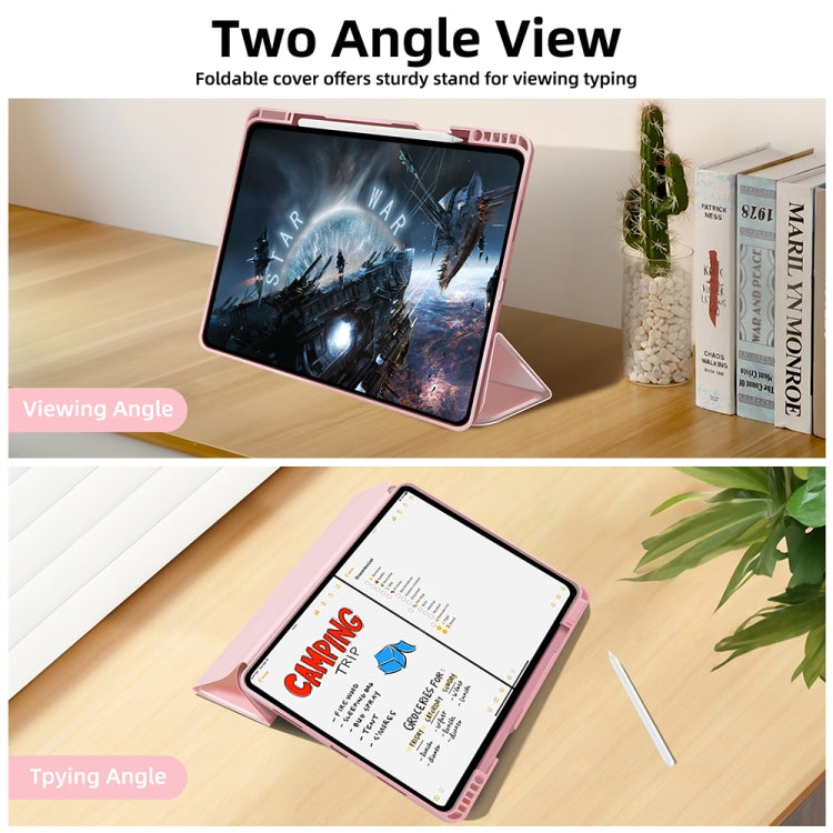 For iPad Pro 12.9 3-fold TPU Smart Leather Tablet Case with Pen Slot