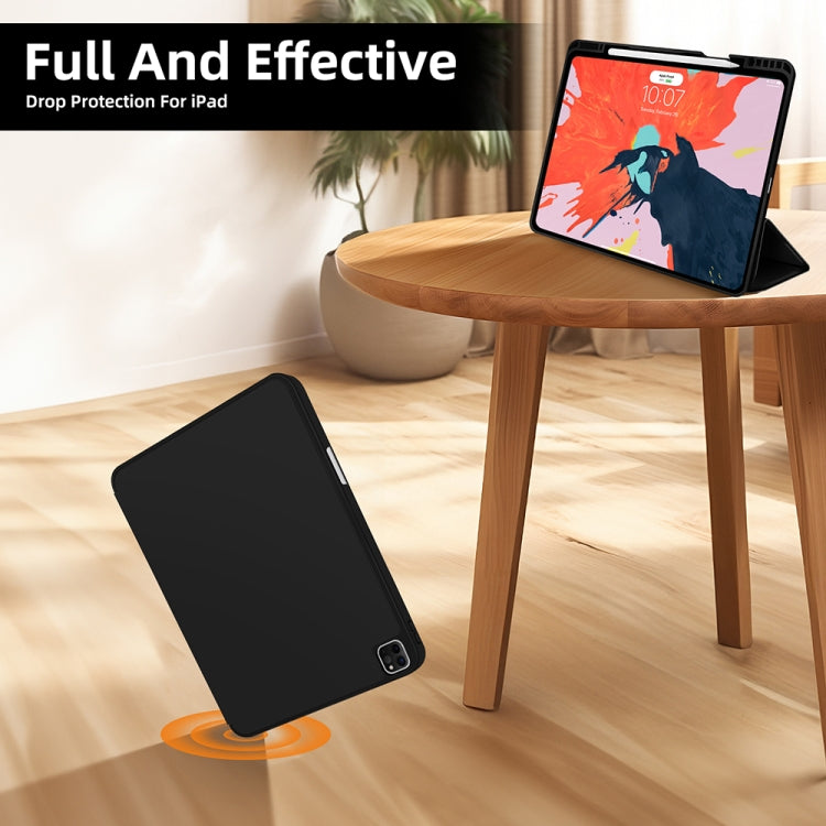 For iPad Pro 12.9 3-fold TPU Smart Leather Tablet Case with Pen Slot