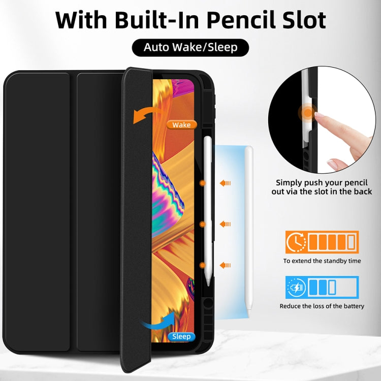 For iPad Pro 12.9 3-fold TPU Smart Leather Tablet Case with Pen Slot