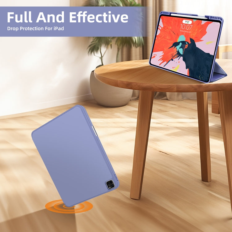 For iPad Pro 12.9 3-fold TPU Smart Leather Tablet Case with Pen Slot