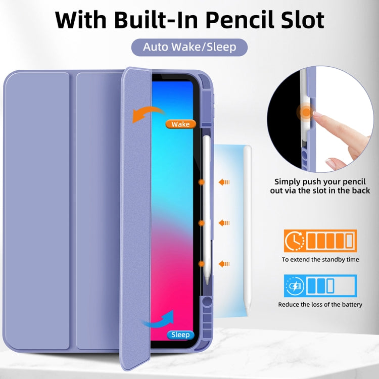 For iPad Pro 12.9 3-fold TPU Smart Leather Tablet Case with Pen Slot