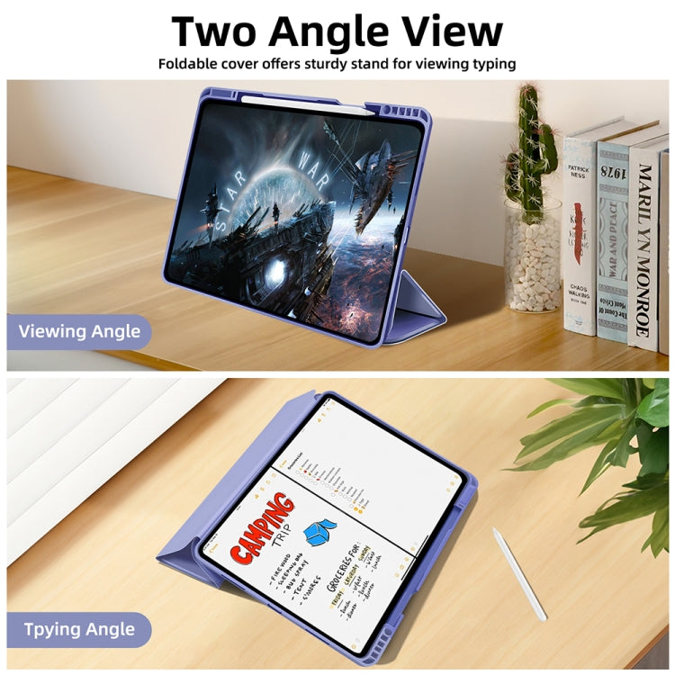 For iPad Pro 12.9 3-fold TPU Smart Leather Tablet Case with Pen Slot