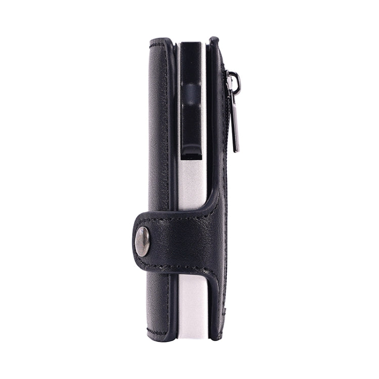 FY2405 RFID Anti-magnetic Crazy Horse Texture PU Card Bag - Black