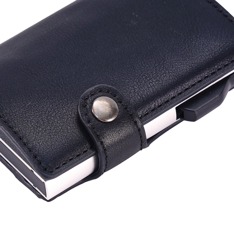 FY2405 RFID Anti-magnetic Crazy Horse Texture PU Card Bag - Black