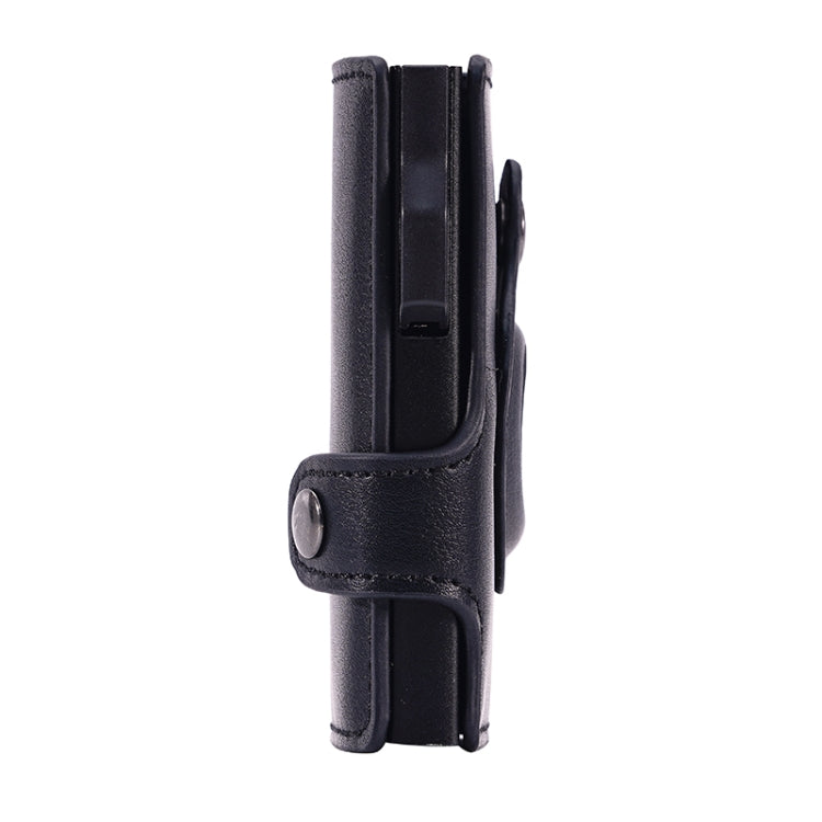 FY2405-B RFID Anti-magnetic Crazy Horse Texture PU Card Bag - Black
