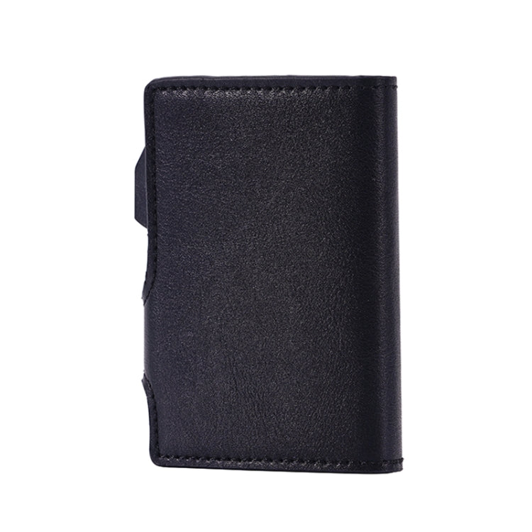 FY2405-C RFID Anti-magnetic Crazy Horse Texture PU Card Bag - Black