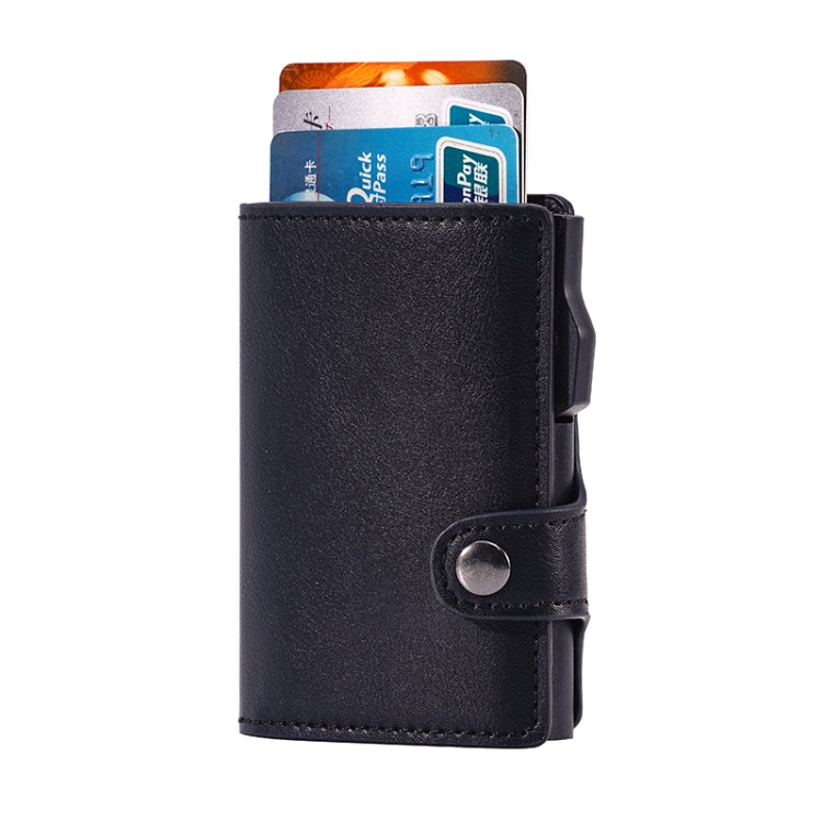 FY2405-C RFID Anti-magnetic Crazy Horse Texture PU Card Bag - Black