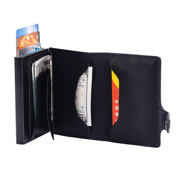 FY2405-C RFID Anti-magnetic Crazy Horse Texture PU Card Bag - Black