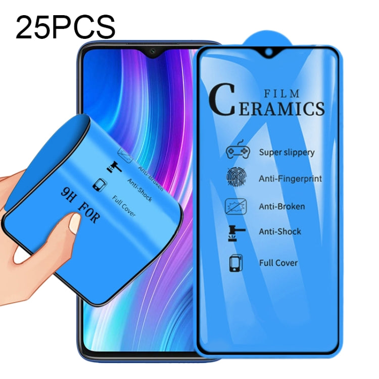 For Xiaomi Redmi Note 8 25 PCS 2.5D Full Glue Full Cover Ceramics Film