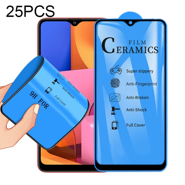 For Samsung Galaxy A20s 25 PCS 2.5D Full Glue Full Cover Ceramics Film