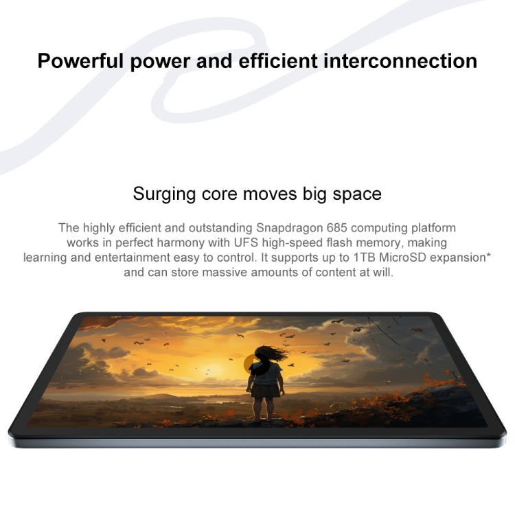 Lenovo Xiaoxin Pad 2024 Paperlike Screen Learning Version 11 inch WiFi Tablet, 8GB+128GB, Android 13, Qualcomm Snapdragon 685 Octa Core, Support Face Identification - Dark Grey