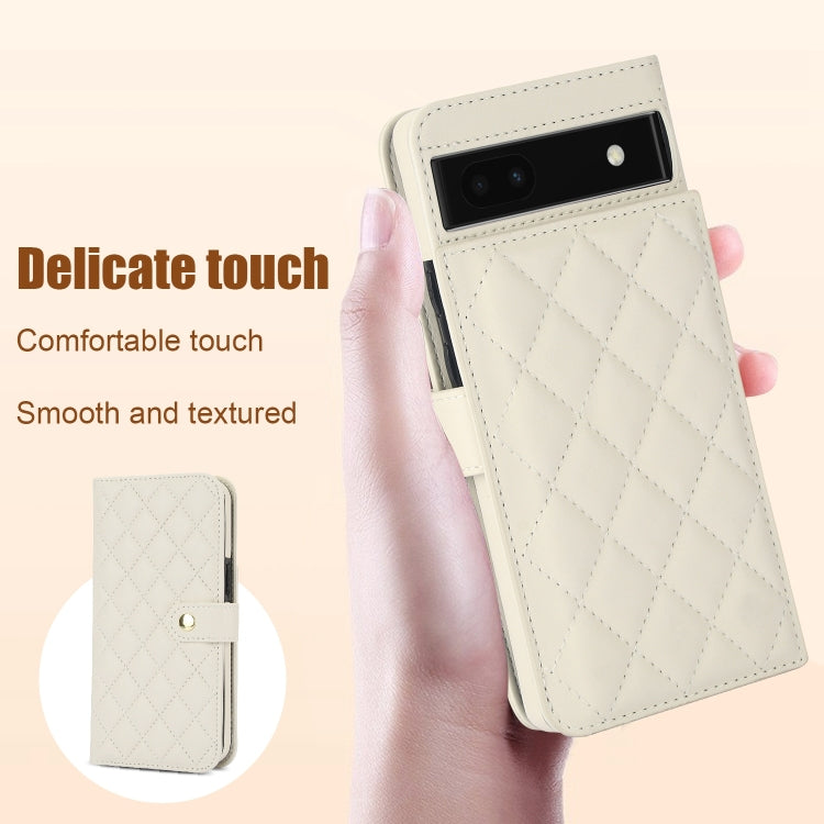 For Google Pixel 6a Crossbody Multifunction Rhombic Leather Phone Case