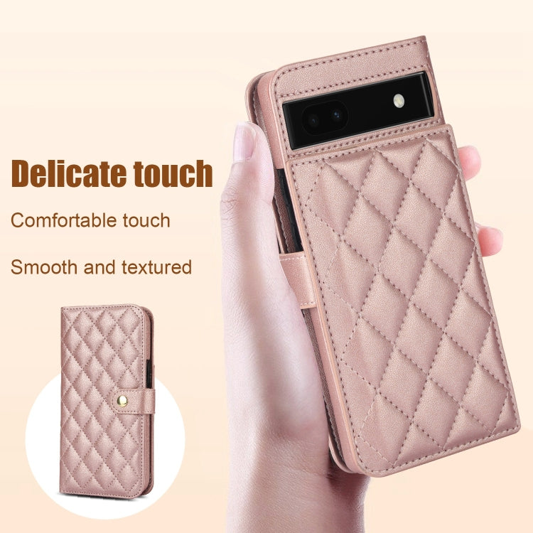 For Google Pixel 6a Crossbody Multifunction Rhombic Leather Phone Case