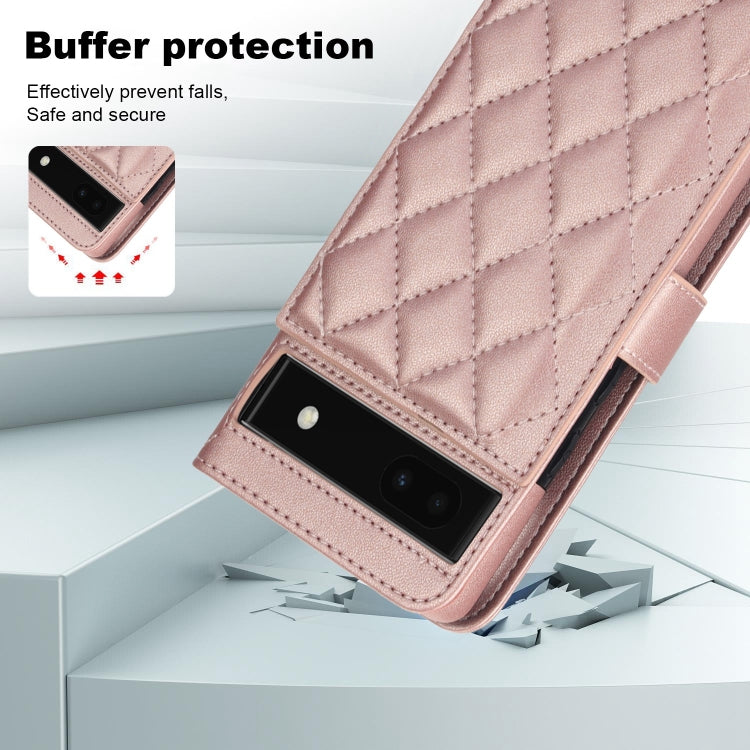For Google Pixel 6a Crossbody Multifunction Rhombic Leather Phone Case