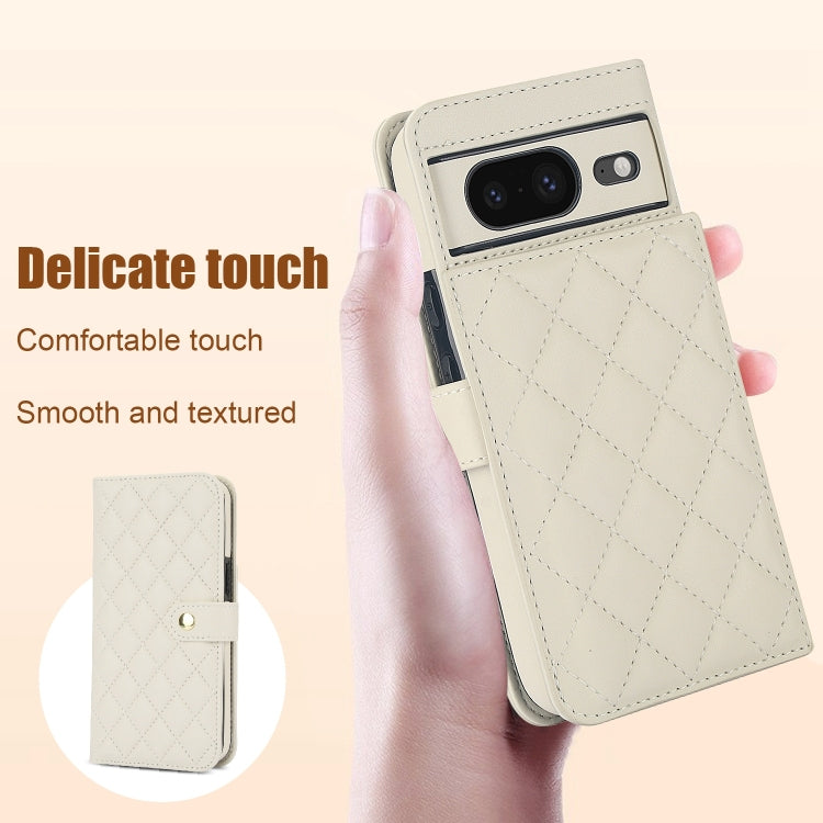 For Google Pixel 8a Crossbody Multifunction Rhombic Leather Phone Case