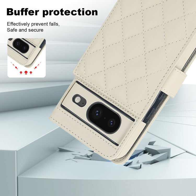 For Google Pixel 8a Crossbody Multifunction Rhombic Leather Phone Case