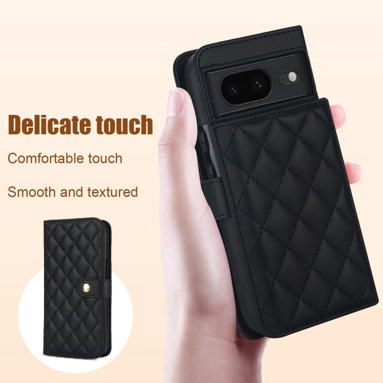 For Google Pixel 8a Crossbody Multifunction Rhombic Leather Phone Case
