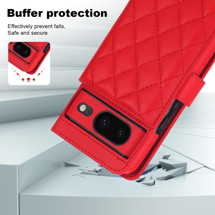 For Google Pixel 8a Crossbody Multifunction Rhombic Leather Phone Case
