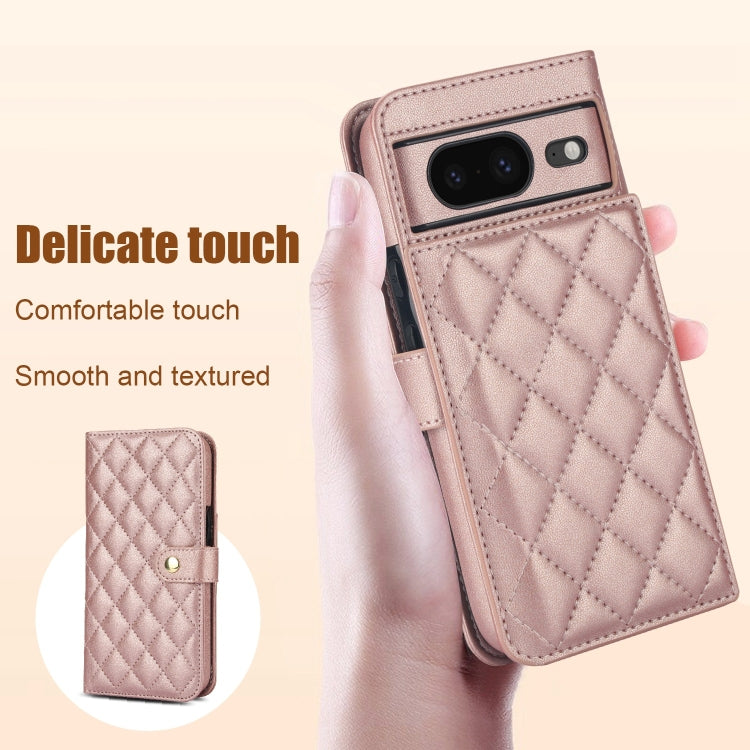 For Google Pixel 8a Crossbody Multifunction Rhombic Leather Phone Case