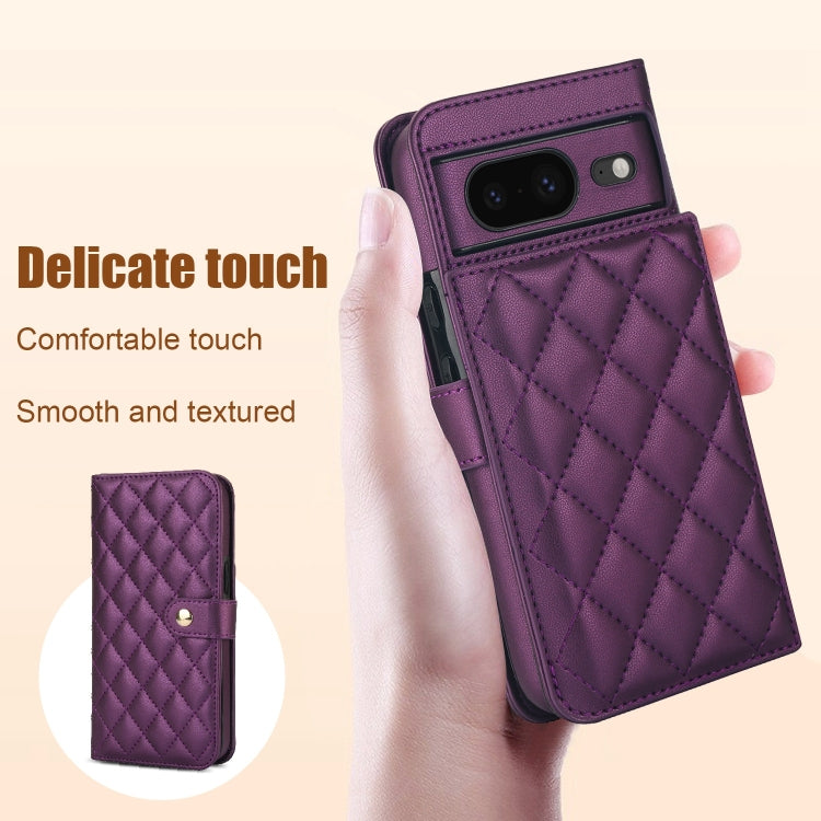 For Google Pixel 8a Crossbody Multifunction Rhombic Leather Phone Case