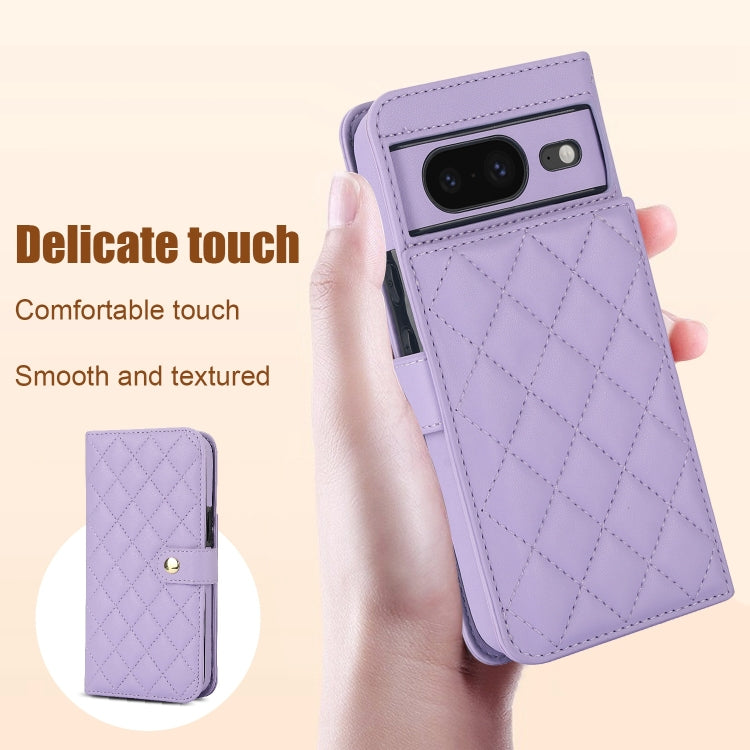 For Google Pixel 8a Crossbody Multifunction Rhombic Leather Phone Case