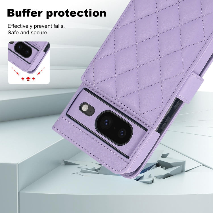 For Google Pixel 8a Crossbody Multifunction Rhombic Leather Phone Case