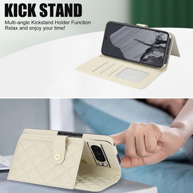 For Google Pixel 8 Pro Crossbody Multifunction Rhombic Leather Phone Case