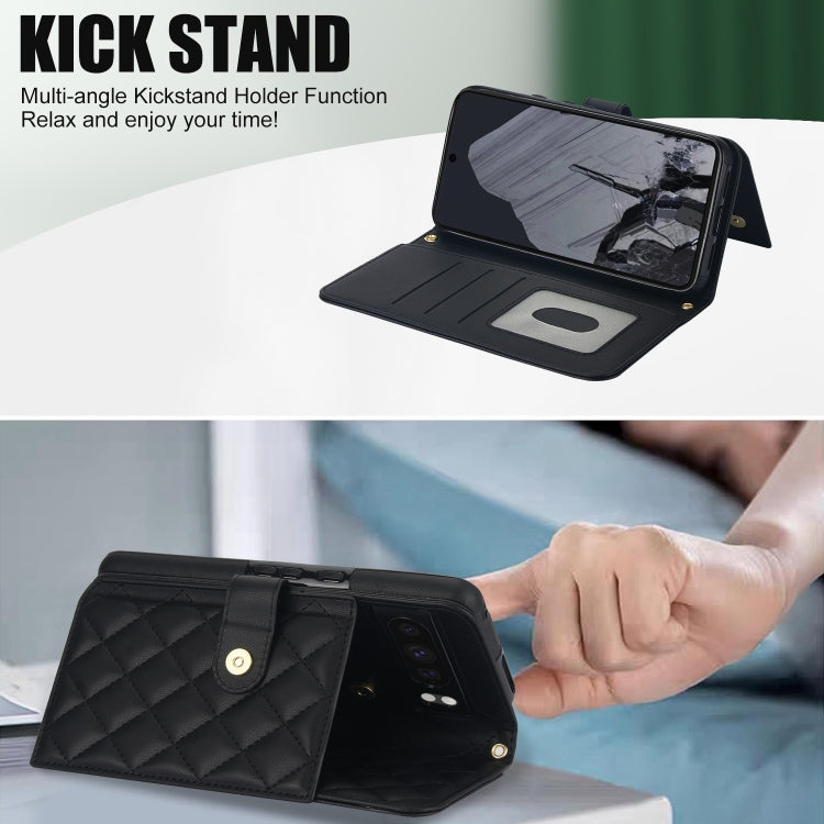 For Google Pixel 8 Pro Crossbody Multifunction Rhombic Leather Phone Case