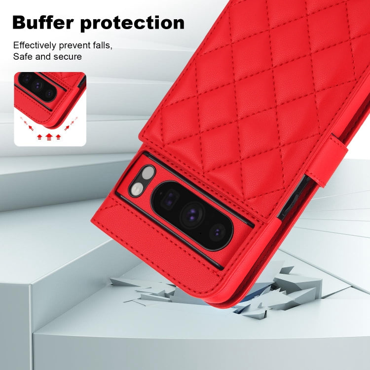 For Google Pixel 8 Pro Crossbody Multifunction Rhombic Leather Phone Case