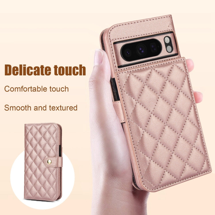 For Google Pixel 8 Pro Crossbody Multifunction Rhombic Leather Phone Case