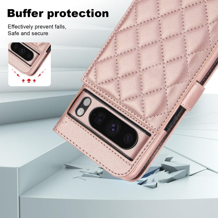 For Google Pixel 8 Pro Crossbody Multifunction Rhombic Leather Phone Case