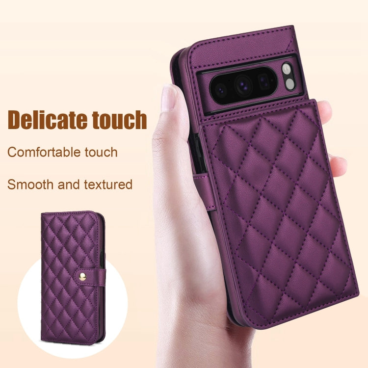 For Google Pixel 8 Pro Crossbody Multifunction Rhombic Leather Phone Case