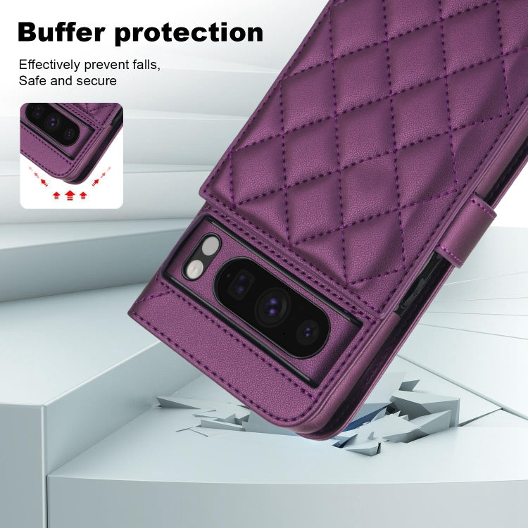 For Google Pixel 8 Pro Crossbody Multifunction Rhombic Leather Phone Case