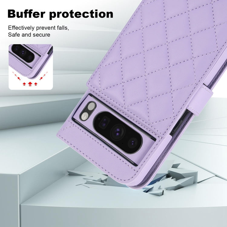 For Google Pixel 8 Pro Crossbody Multifunction Rhombic Leather Phone Case