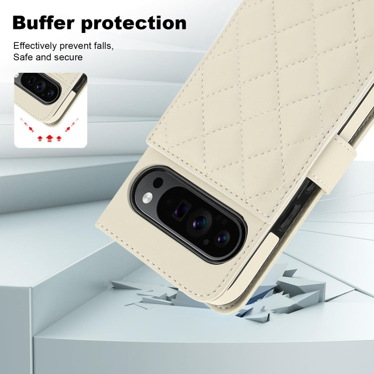 For Google Pixel 9 Crossbody Multifunction Rhombic Leather Phone Case