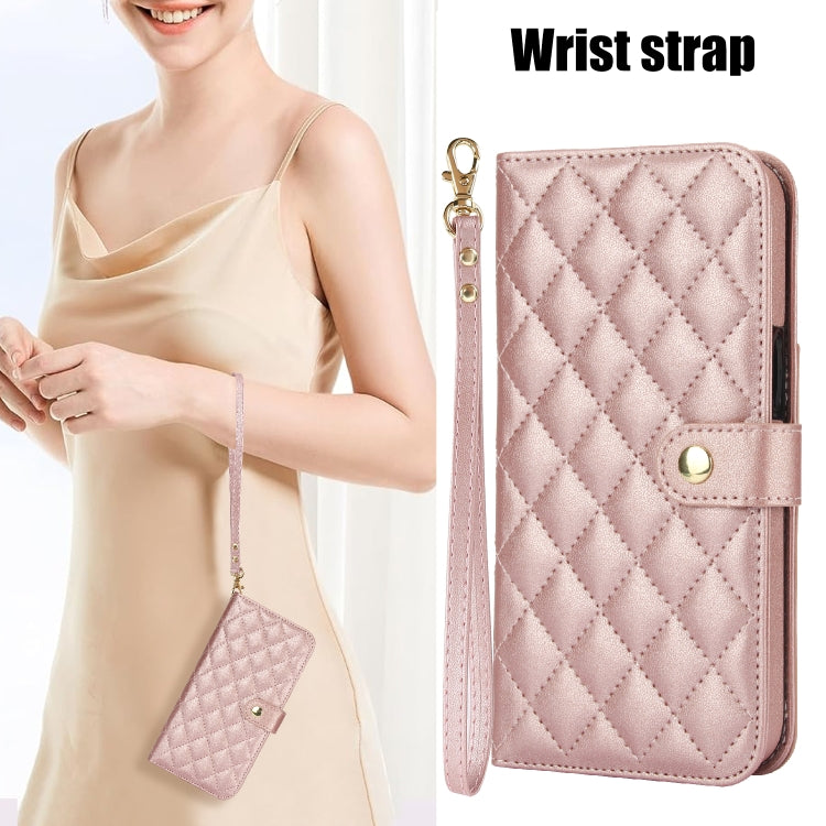 For Google Pixel 9 Crossbody Multifunction Rhombic Leather Phone Case