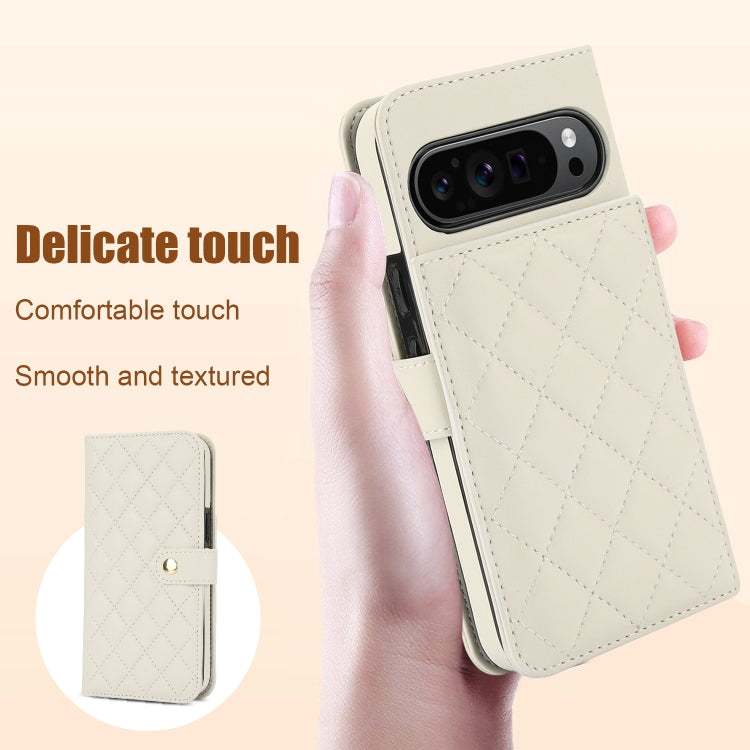 For Google Pixel 9 Pro XL Crossbody Multifunction Rhombic Leather Phone Case