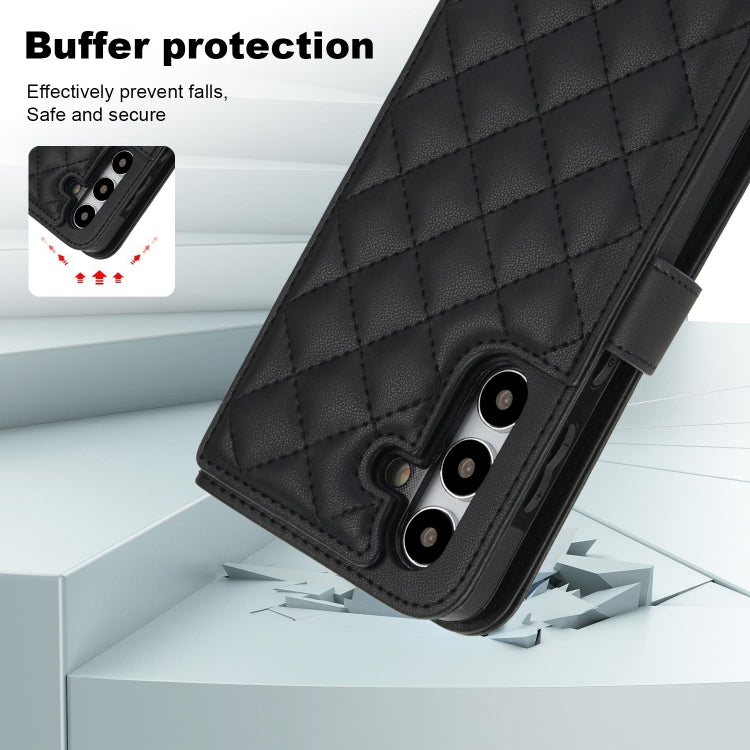 For Samsung Galaxy S24 5G Crossbody Multifunction Rhombic Leather Phone Case