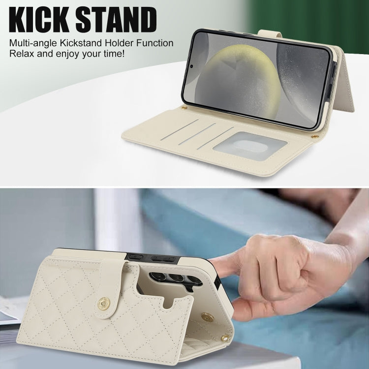 For Samsung Galaxy S23 FE 5G Crossbody Multifunction Rhombic Leather Phone Case