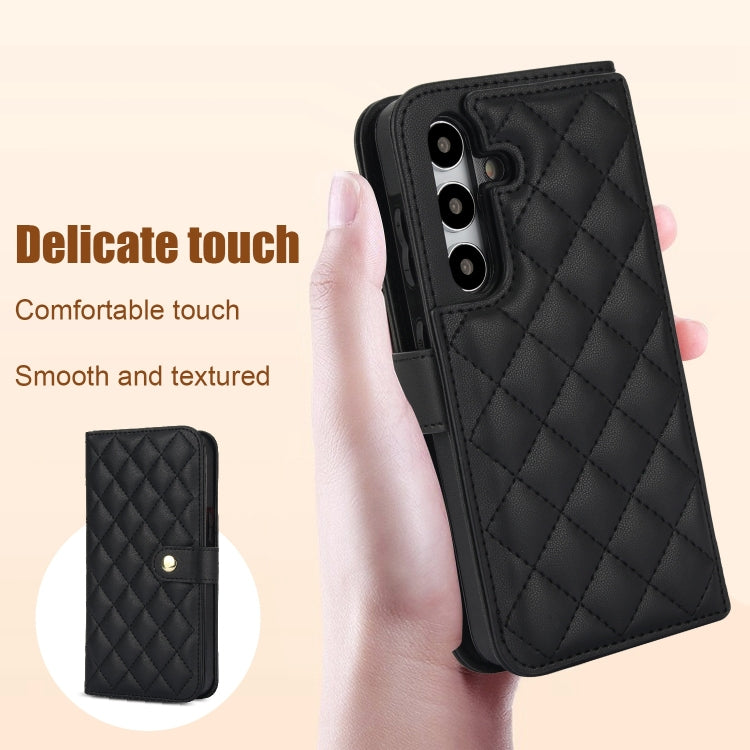 For Samsung Galaxy S23 FE 5G Crossbody Multifunction Rhombic Leather Phone Case