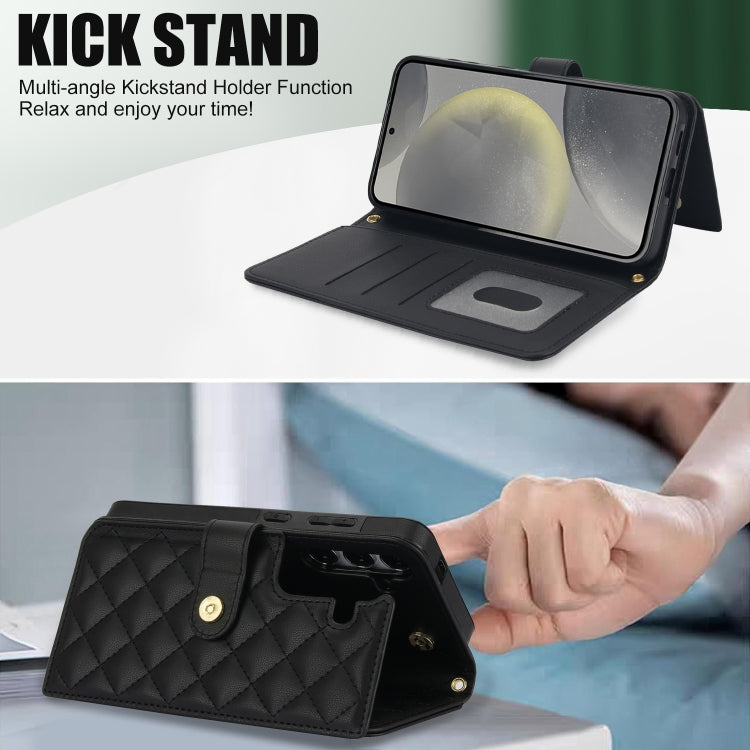 For Samsung Galaxy S23 FE 5G Crossbody Multifunction Rhombic Leather Phone Case