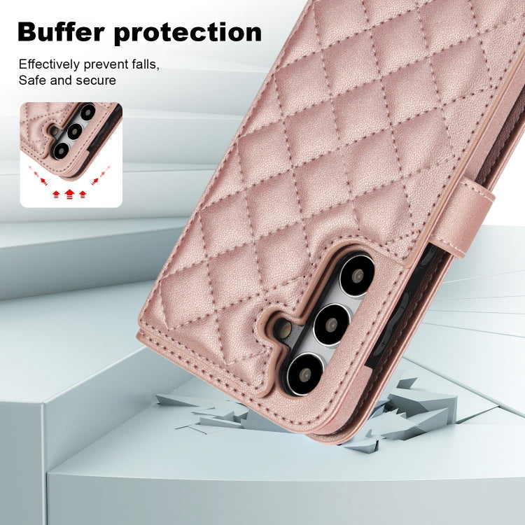 For Samsung Galaxy S23 FE 5G Crossbody Multifunction Rhombic Leather Phone Case