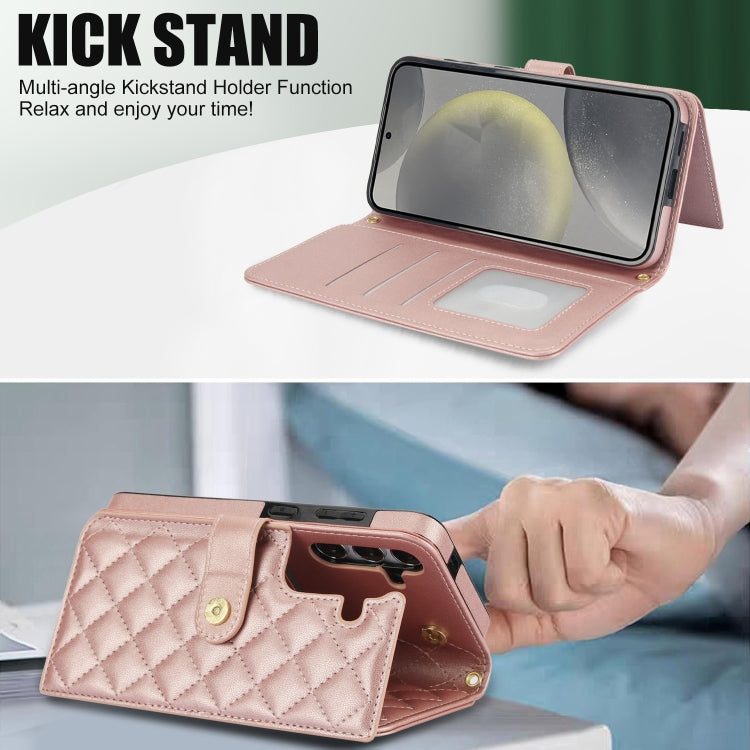 For Samsung Galaxy S23 FE 5G Crossbody Multifunction Rhombic Leather Phone Case