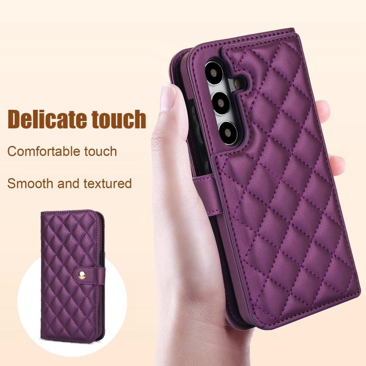 For Samsung Galaxy S23 FE 5G Crossbody Multifunction Rhombic Leather Phone Case