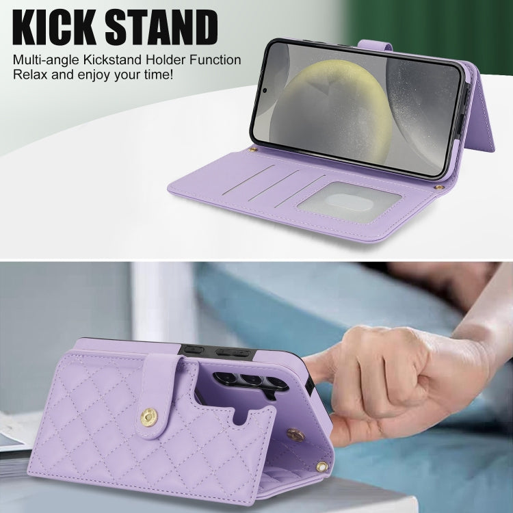 For Samsung Galaxy S23 FE 5G Crossbody Multifunction Rhombic Leather Phone Case