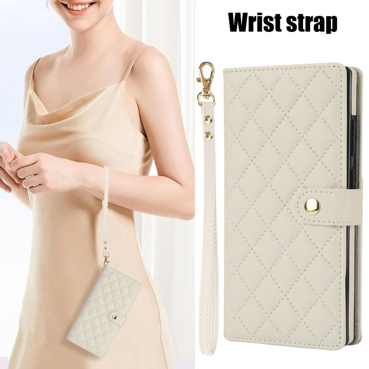 For Samsung Galaxy S23 Ultra 5G Crossbody Multifunction Rhombic Leather Phone Case
