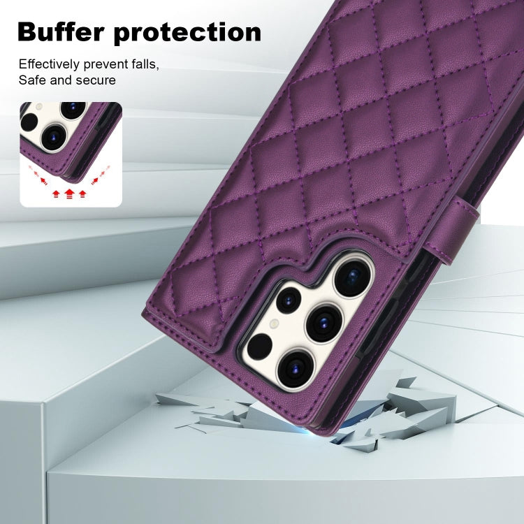 For Samsung Galaxy S23 Ultra 5G Crossbody Multifunction Rhombic Leather Phone Case