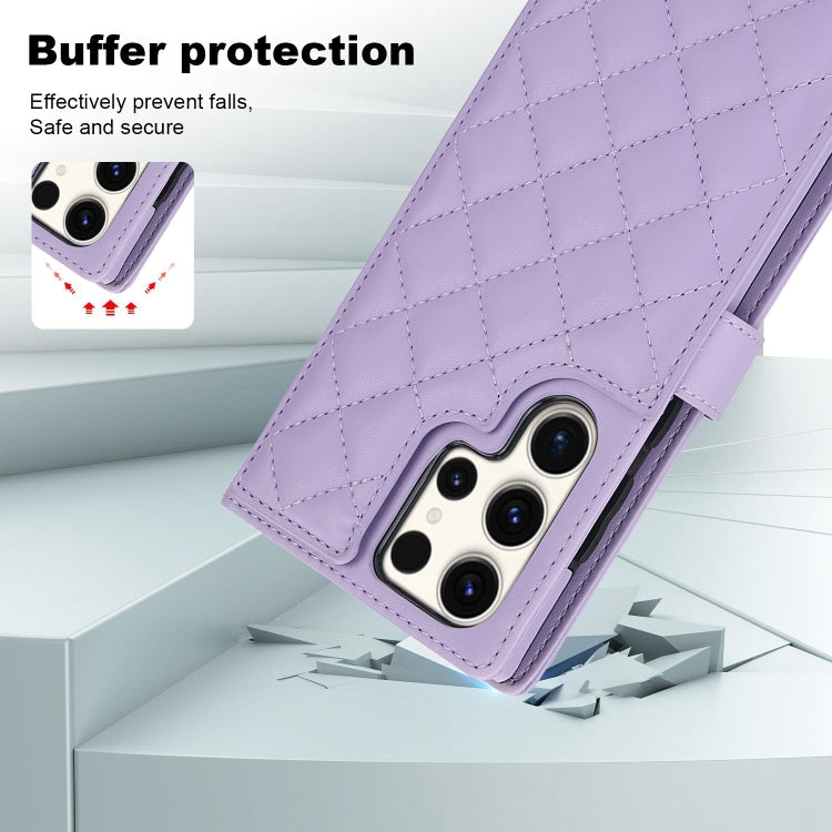 For Samsung Galaxy S23 Ultra 5G Crossbody Multifunction Rhombic Leather Phone Case