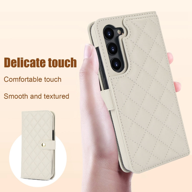 For Samsung Galaxy S23+ 5G Crossbody Multifunction Rhombic Leather Phone Case